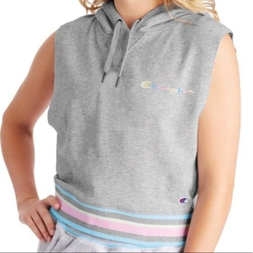 NWT Champion Women's Sleeveless Lightweight Hooded Sweatshirt Size L